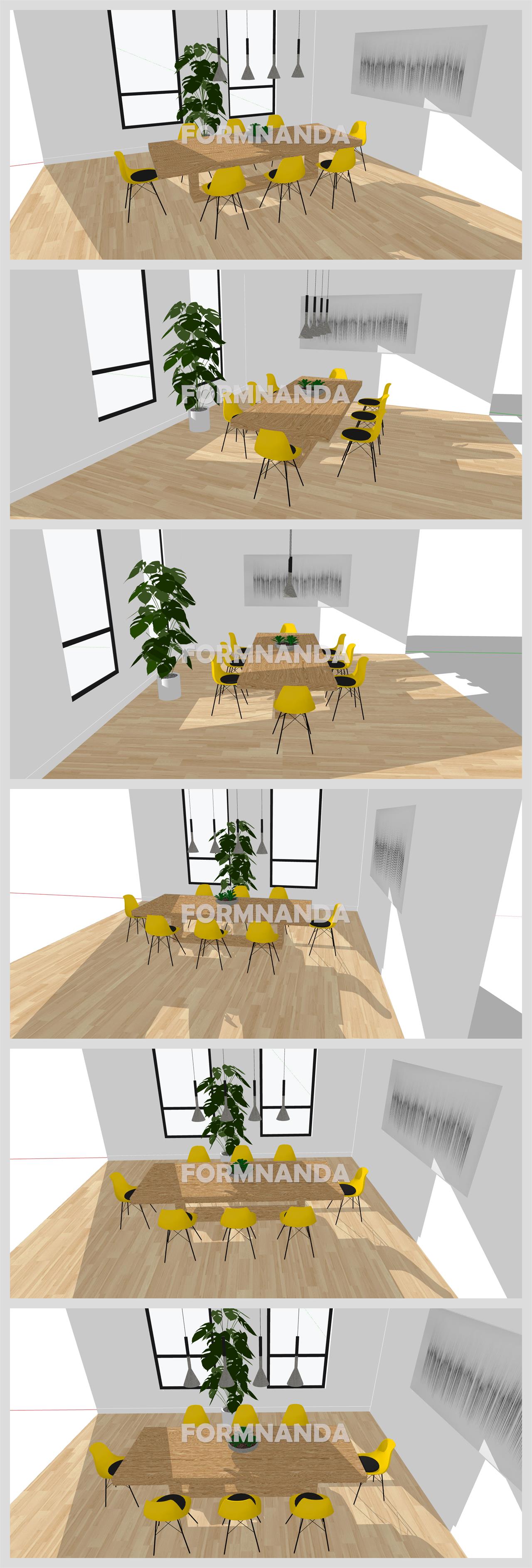 멋진 식사공간 인테리어 Sketchup 모델 디자인 상세보기