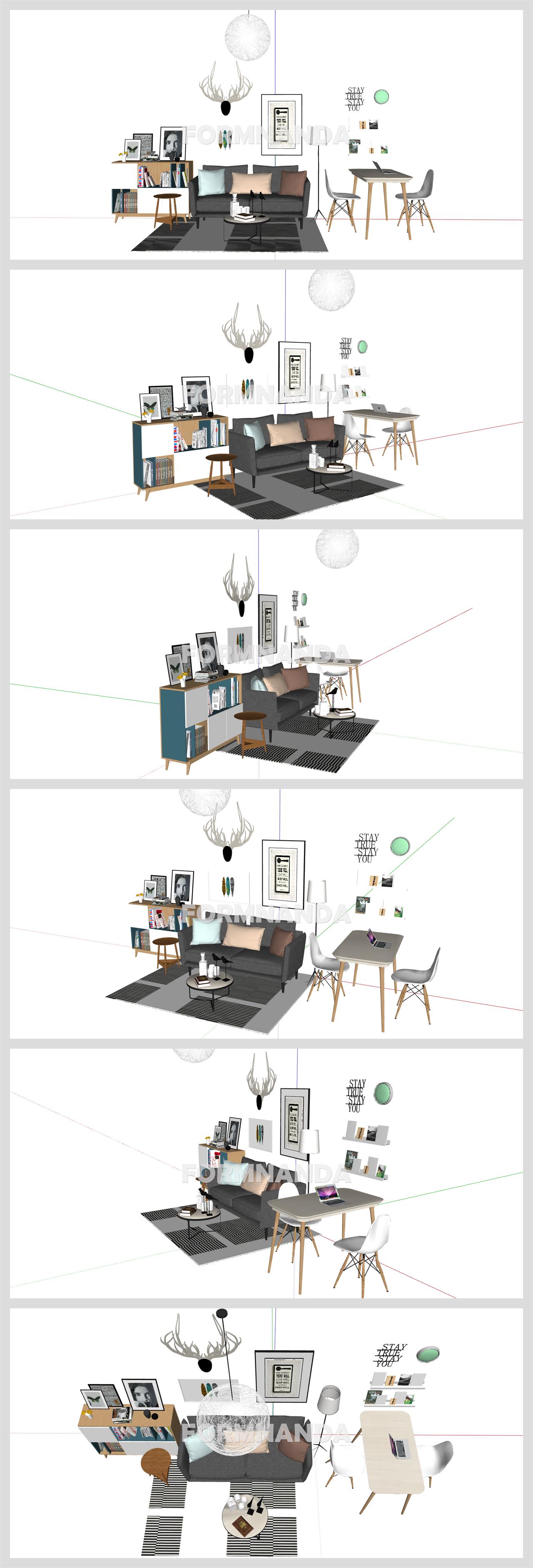 단순한 식사공간 꾸미기 Sketchup 템플릿 디자인 상세보기