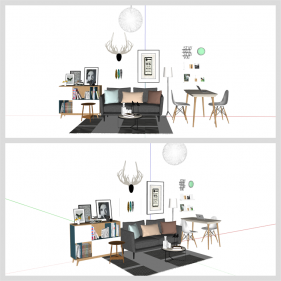 단순한 식사공간 꾸미기 Sketchup 템플릿 디자인