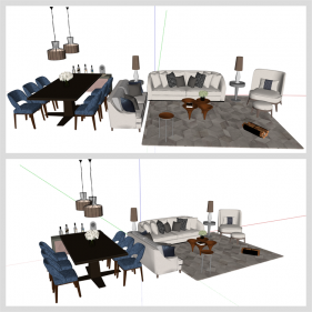 폼나는 식사공간 디자인 Sketchup 샘플 만들기