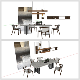현대적인 식사공간 리모델링 스케치업 소스 다운