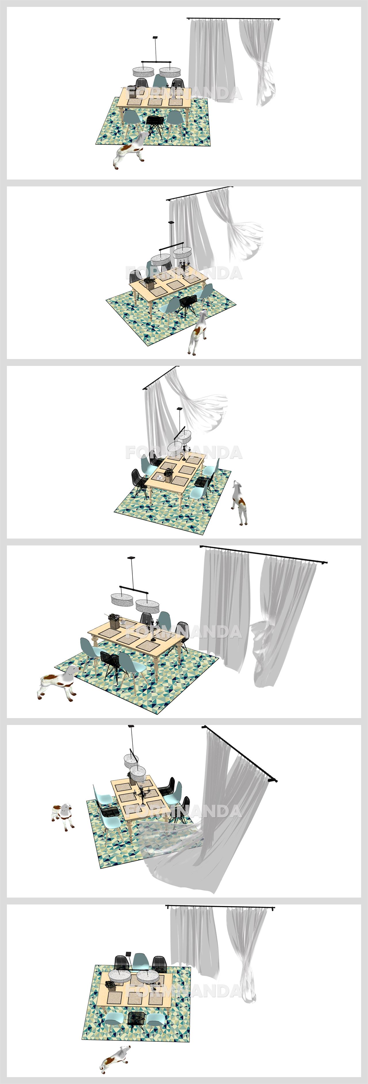 깔끔한 식사공간 리모델링 Sketchup 배경 만들기 상세보기