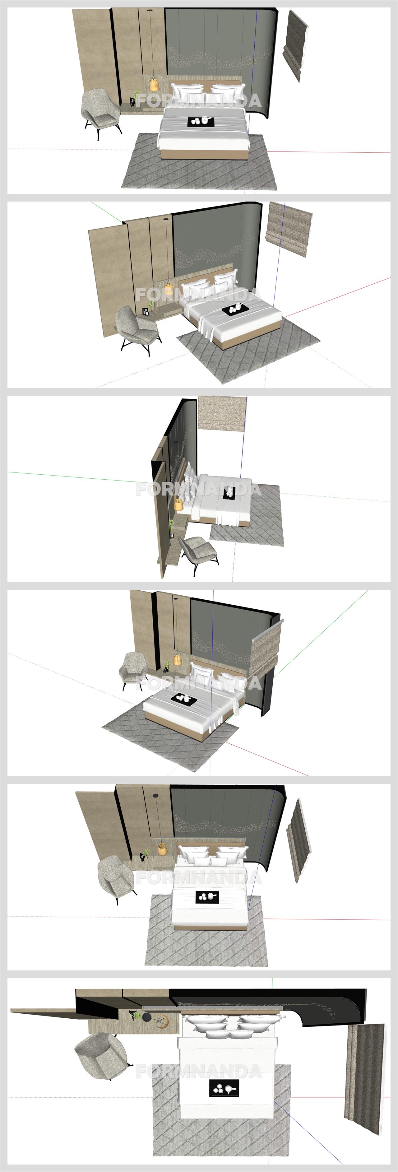 멋진 안방 리모델링 Sketchup 소스 디자인 상세보기