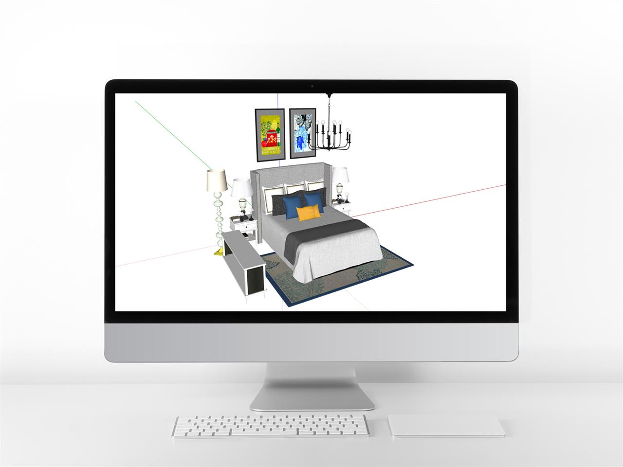 폼나는 안방공간 Sketchup 모델 만들기 미리보기