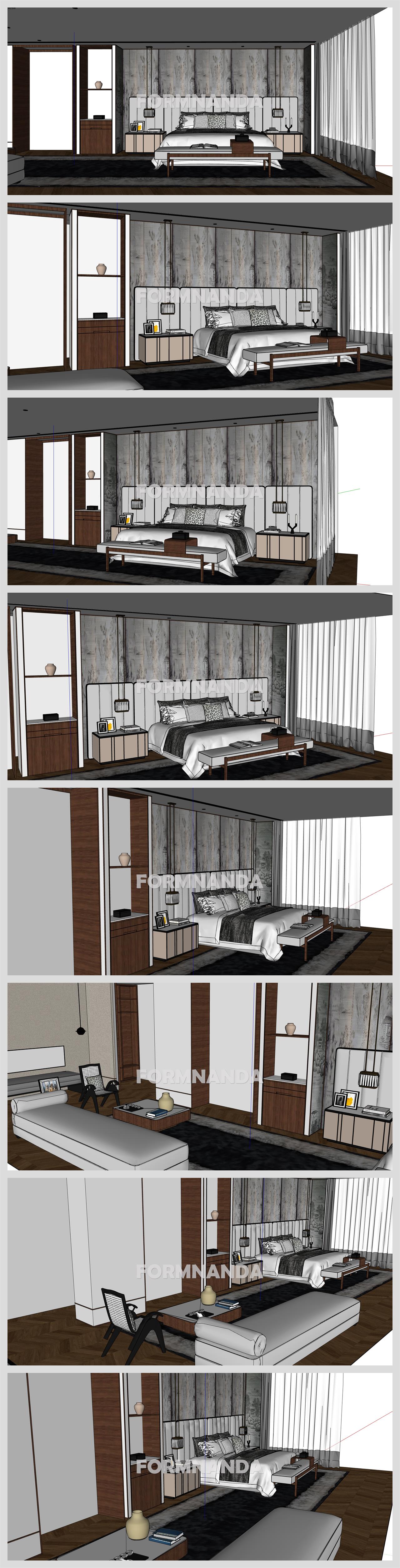 고급형 안방 꾸미기 Sketchup 배경 디자인 상세보기