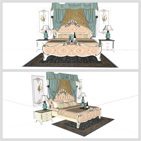 고퀄리티 안방 인테리어 Sketchup 샘플 만들기