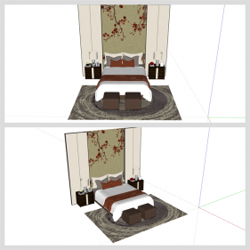 시선을 사로잡는 안방 리모델링 Sketchup 소스 디자인