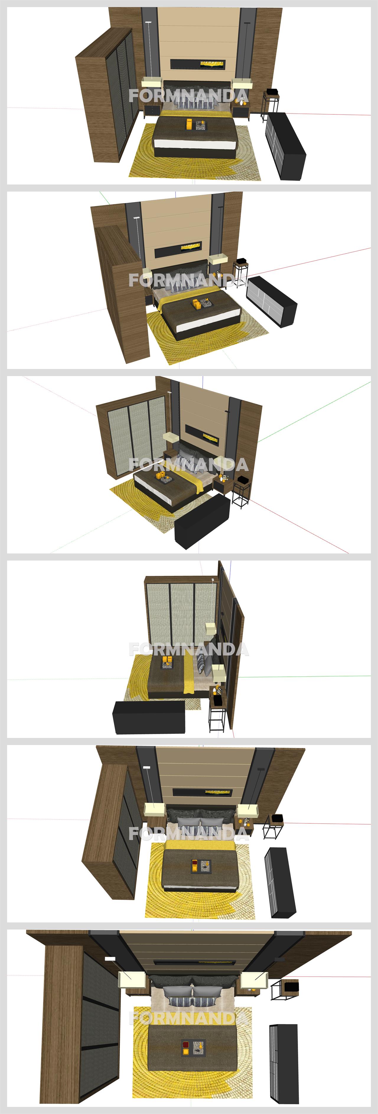 깔끔한 안방 디자인 Sketchup 템플릿 만들기 상세보기