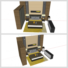 깔끔한 안방 디자인 Sketchup 템플릿 만들기