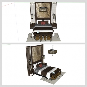 단출한 안방 꾸미기 Sketchup 배경 만들기