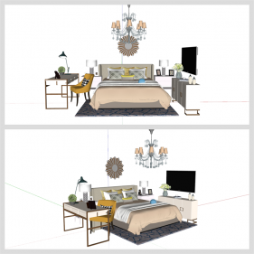 매력적인 안방 인테리어 Sketchup 샘플 만들기