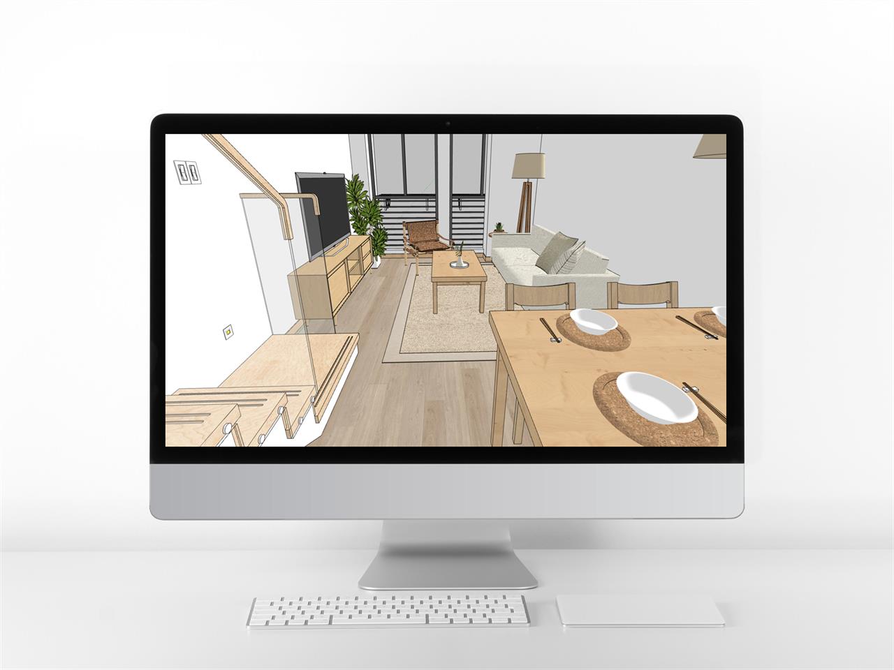 멋진 안방 디자인 Sketchup 템플릿 디자인 미리보기