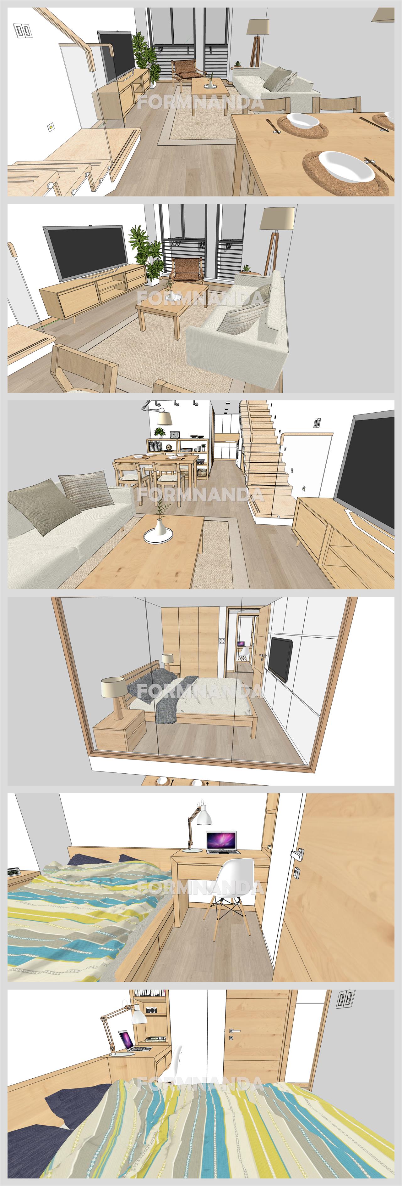 멋진 안방 디자인 Sketchup 템플릿 디자인 상세보기