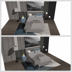 단정한 안방공간 Sketchup 모델 디자인