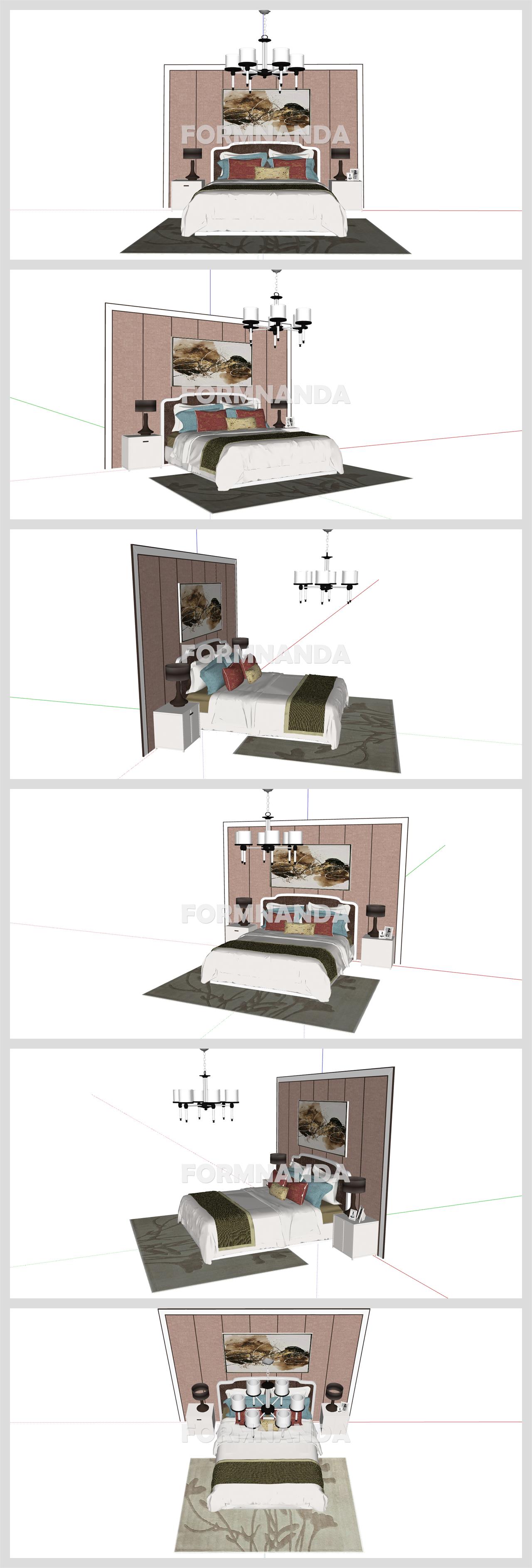 고급형 안방 인테리어 Sketchup 샘플 디자인 상세보기