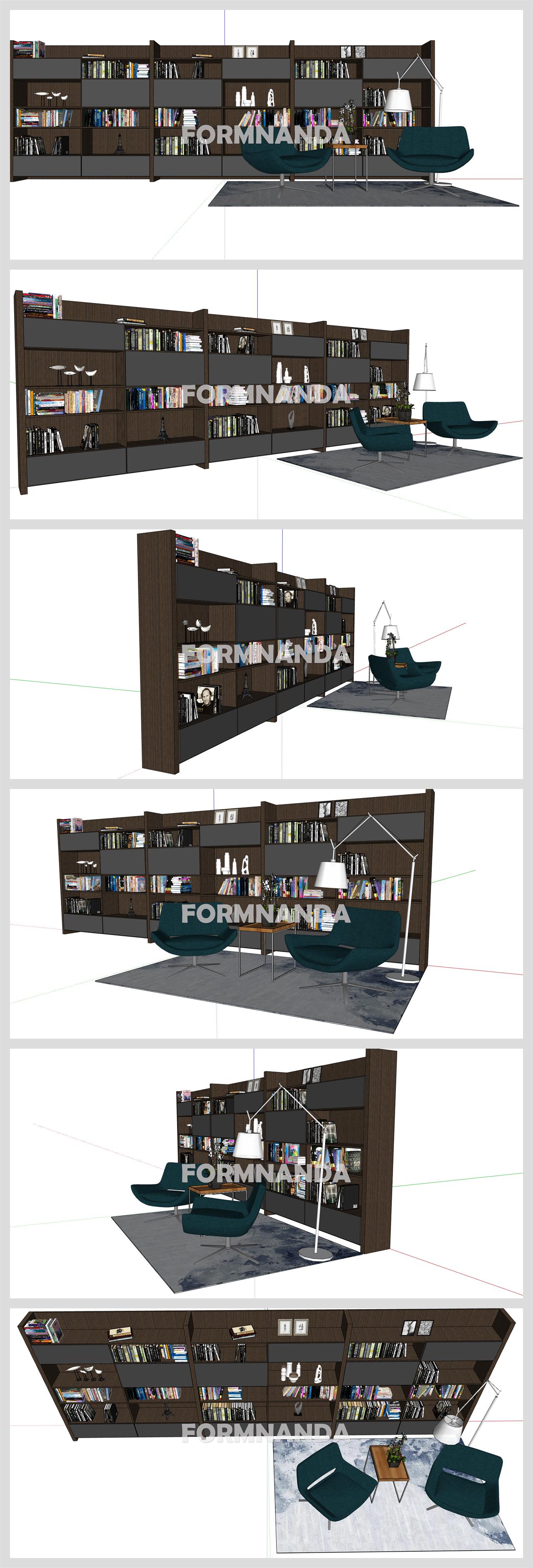 깔끔한 서재 꾸미기 Sketchup 소스 만들기 상세보기