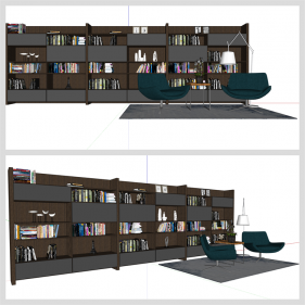 깔끔한 서재 꾸미기 Sketchup 소스 만들기