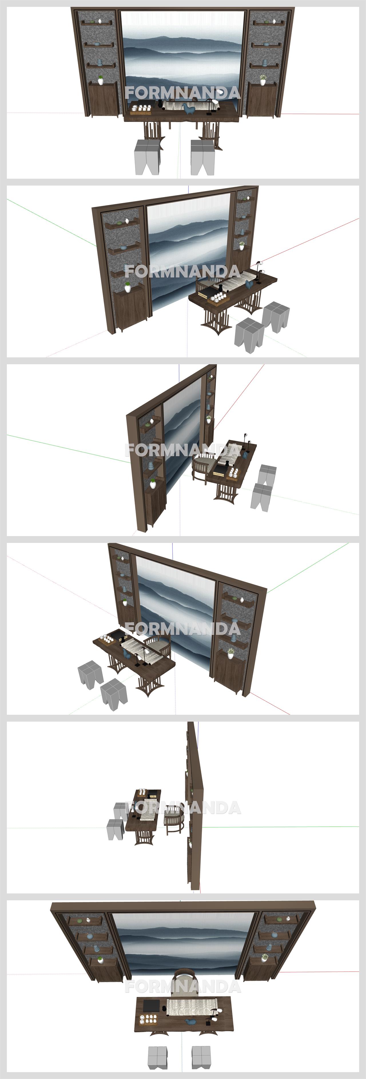 베이직  서재공간 Sketchup 샘플 만들기 상세보기