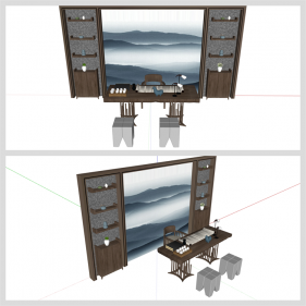 베이직  서재공간 Sketchup 샘플 만들기