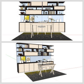 고급스럽운 서재 인테리어 Sketchup 템플릿 만들기