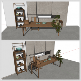 매력적인 서재 디자인 Sketchup 배경 만들기