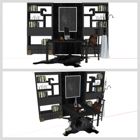 스타일 나는 서재 디자인 Sketchup 배경 디자인