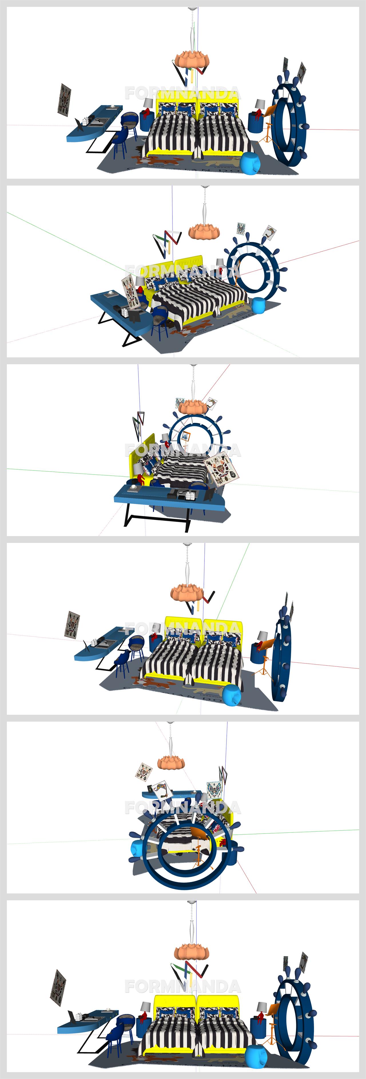 깔끔한 유아공간 디자인 Sketchup 모델 만들기 상세보기