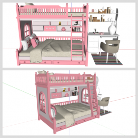 간략한 유아공간 Sketchup 배경 디자인