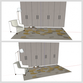 현대적인 드레스룸 인테리어 Sketchup 배경 만들기