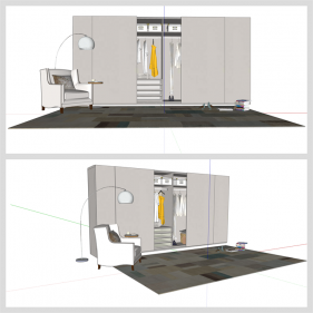 멋진 드레스룸 리모델링 Sketchup 샘플 디자인