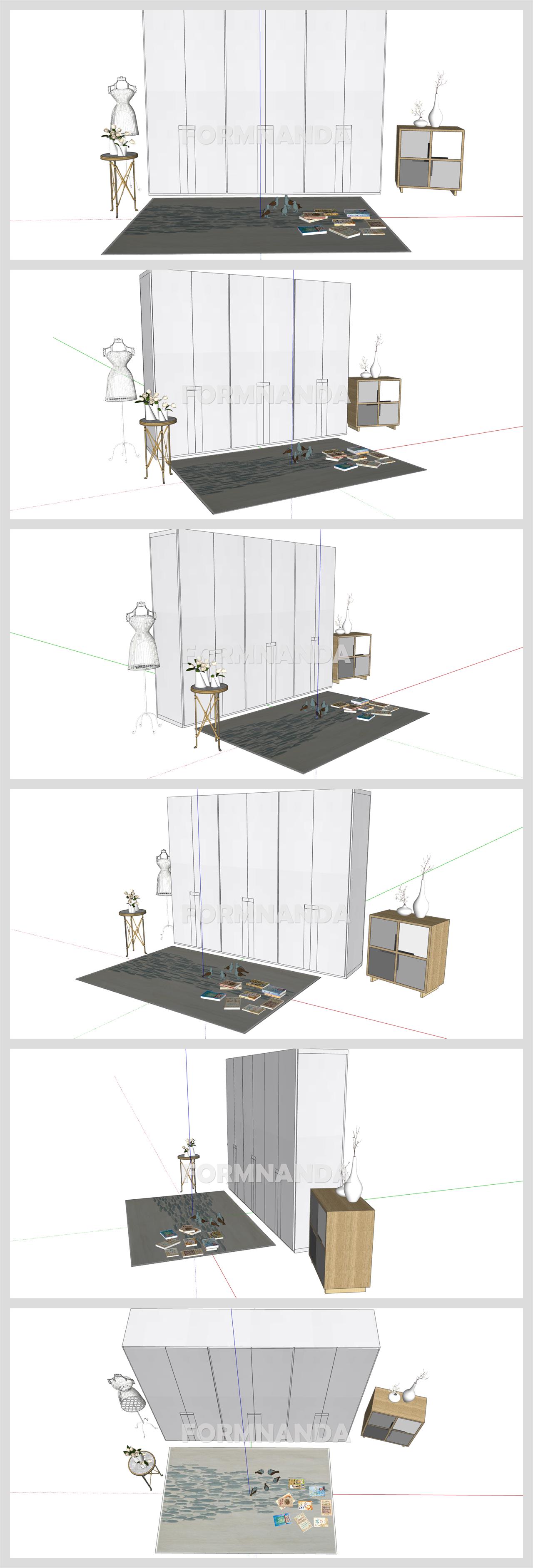 맞춤형 드레스룸 디자인 Sketchup 소스 만들기 상세보기