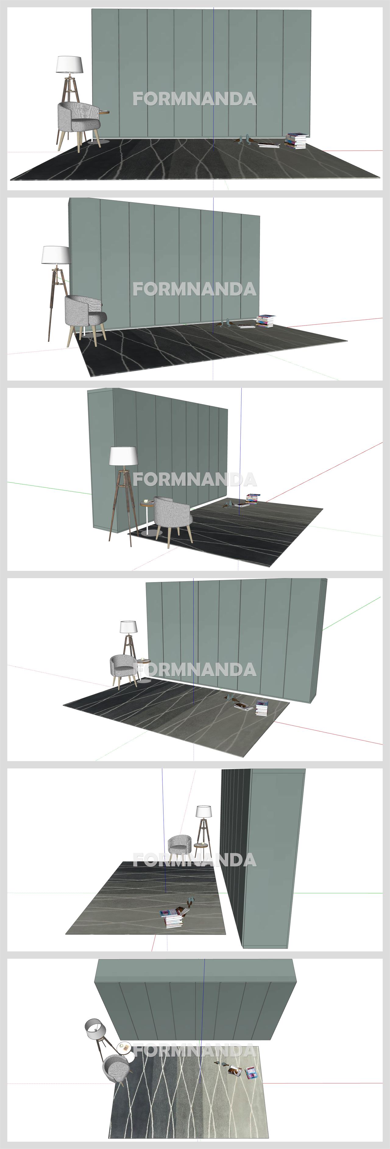 마음을 사로잡는 드레스룸 Sketchup 템플릿 디자인 상세보기