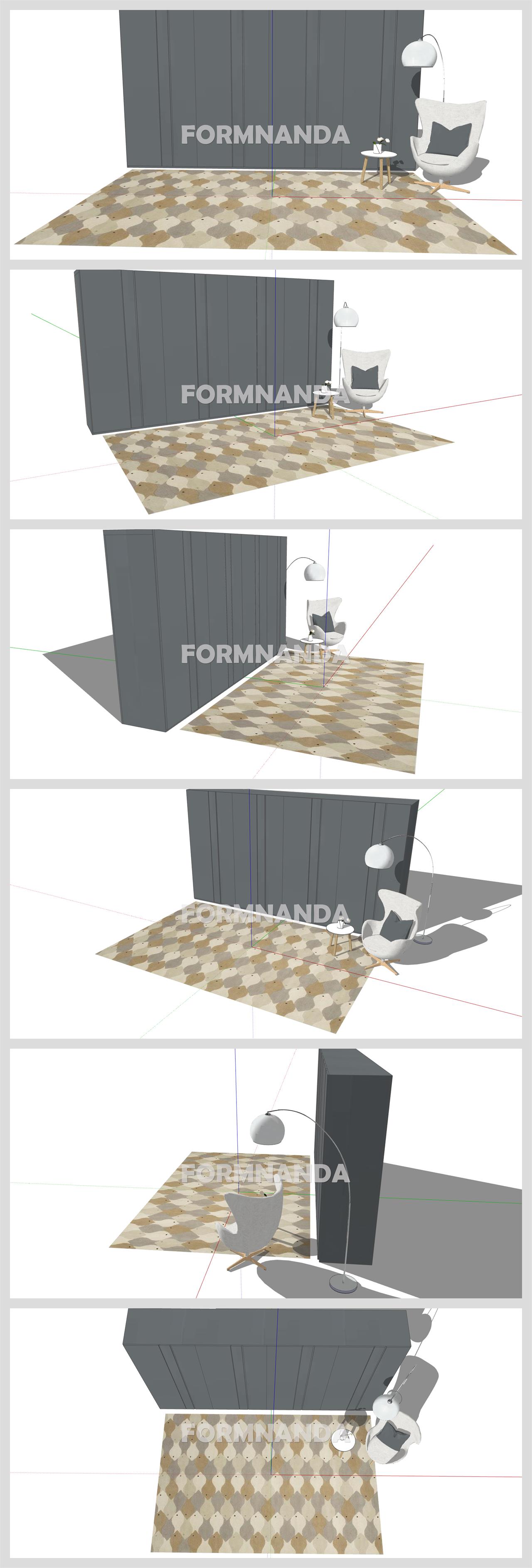 간단한 드레스룸 꾸미기 Sketchup 모델 만들기 상세보기