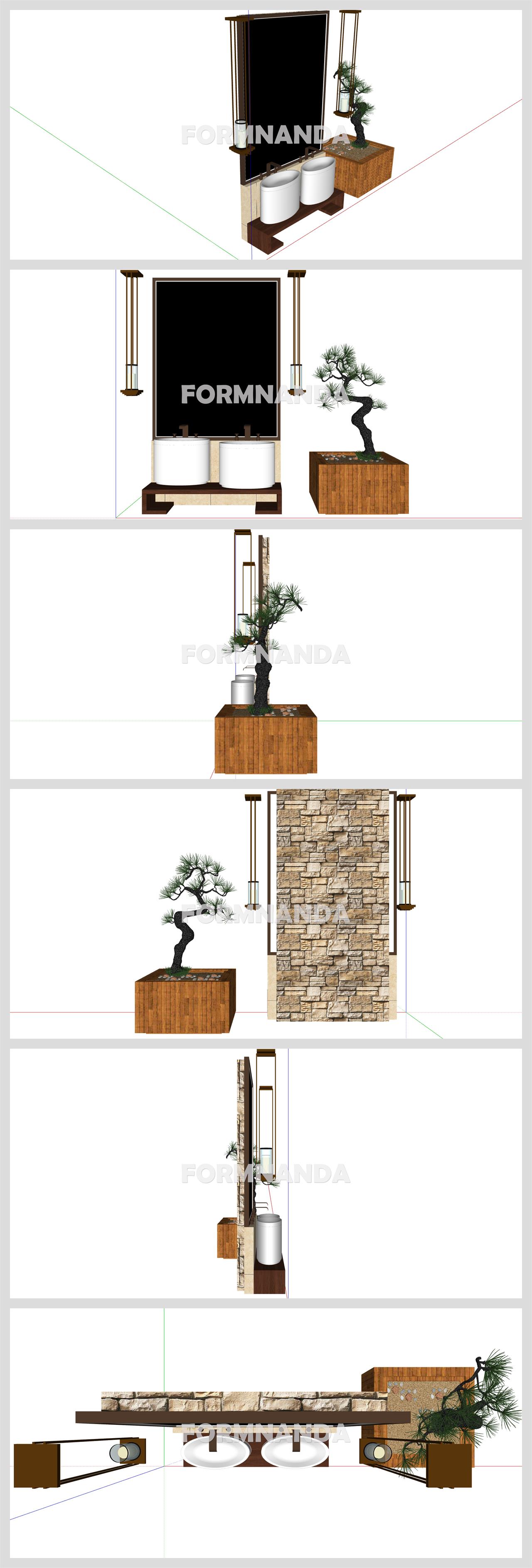 단순한 샤워욕실 Sketchup 배경 디자인 상세보기