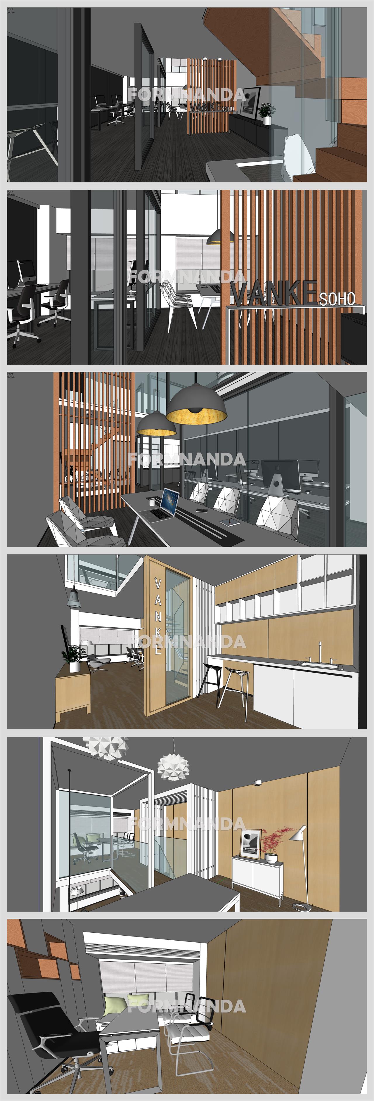 고급형 오피스공간 인테리어 Sketchup 템플릿 디자인 상세보기