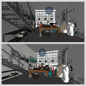 깔끔한 사무회의실 Sketchup 샘플 만들기