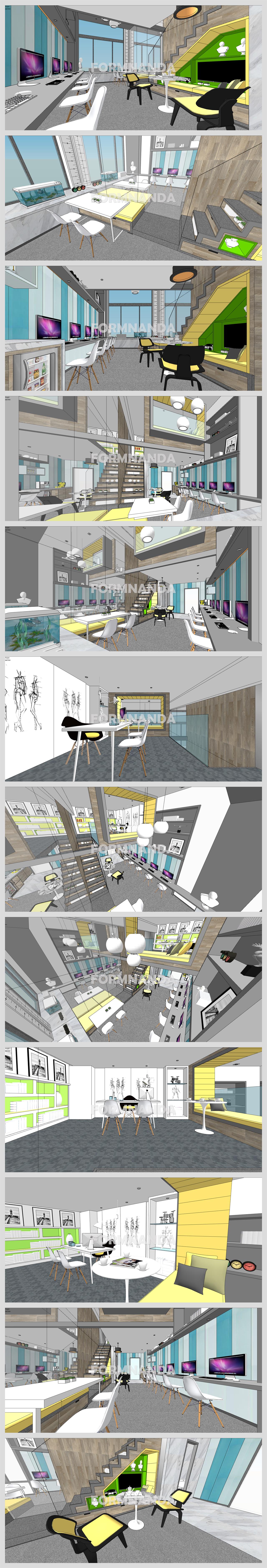 베이직  사무공간 디자인 Sketchup 배경 만들기 상세보기