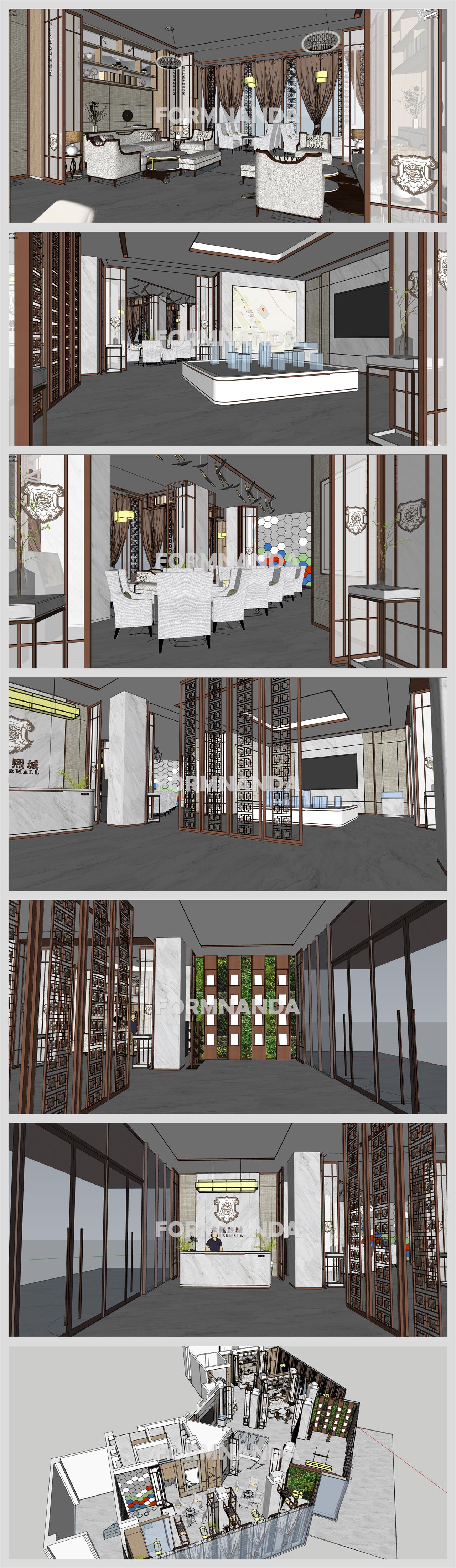 단순한 홉보실 디자인 스케치업 모델 다운로드 상세보기