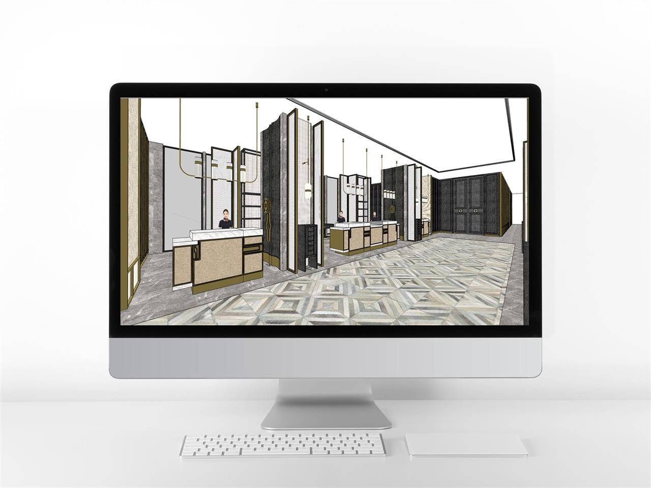 멋진 로비현관 디자인 Sketchup 배경 디자인 미리보기