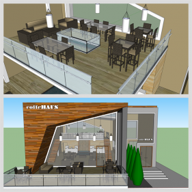 프로급 커피숍 디자인 스케치업 소스 다운로드