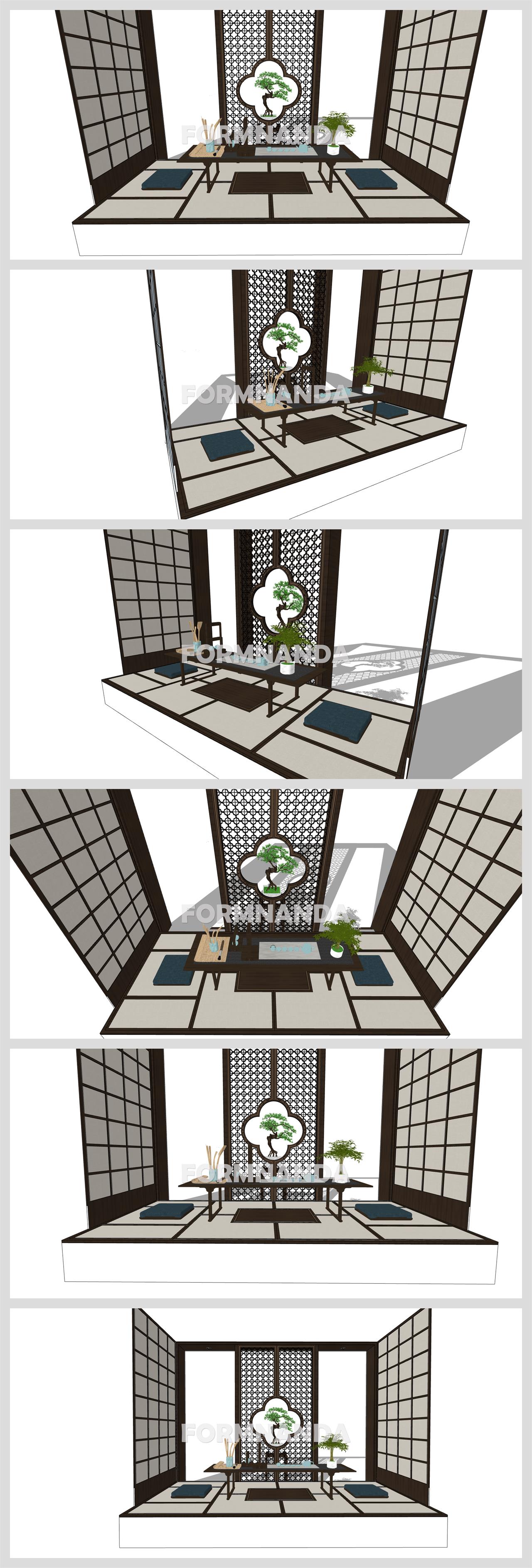 깔끔한 다실공간 디자인 Sketchup 모델 만들기 상세보기