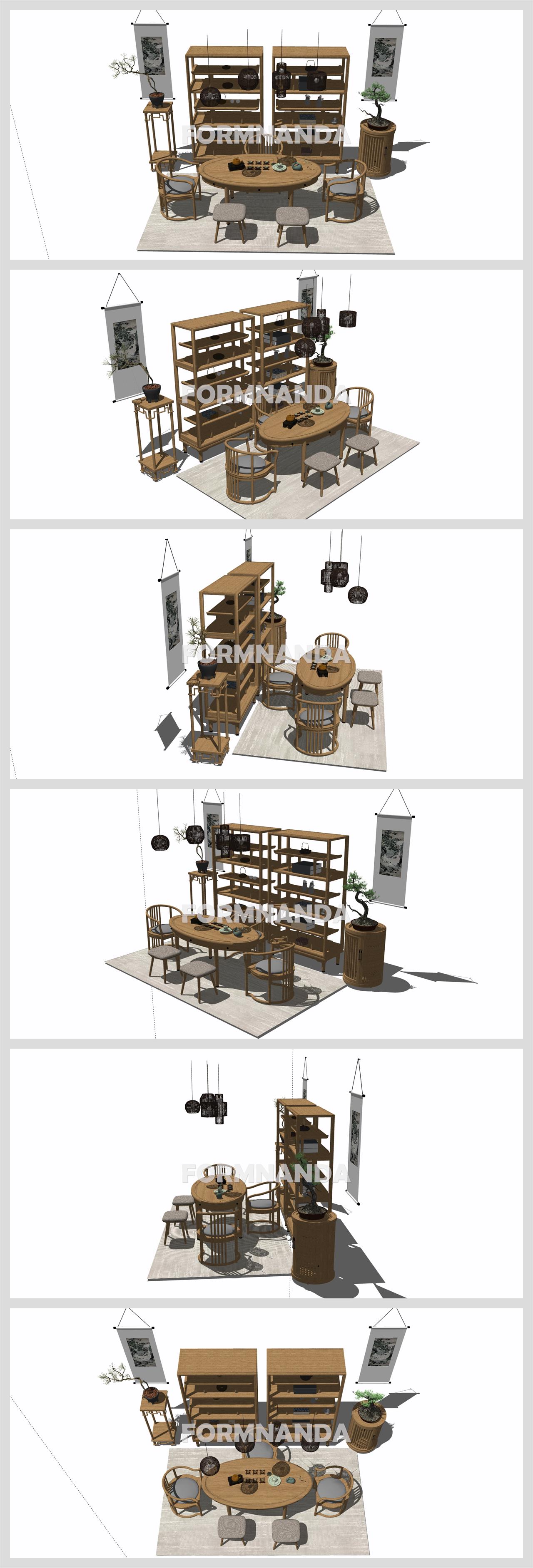 간략한 찻실공간 Sketchup 배경 디자인 상세보기