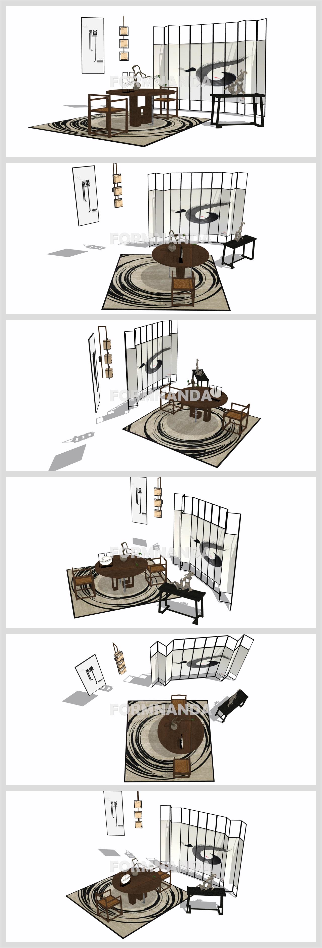 산뜻한 다실공간 인테리어 Sketchup 소스 디자인 상세보기