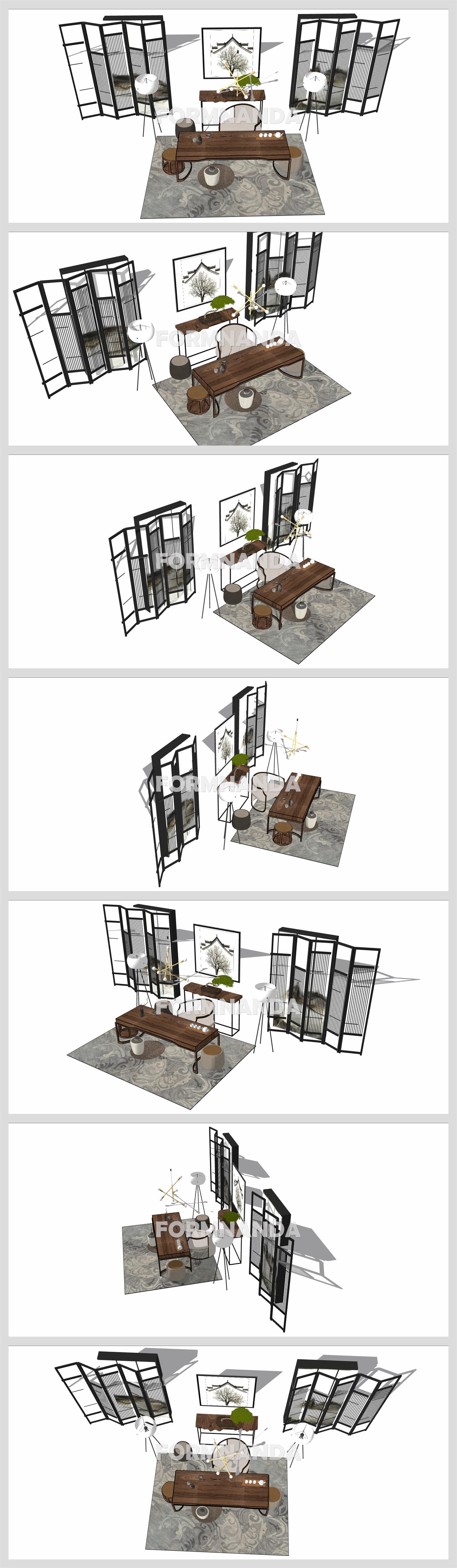 매력적인 찻실 인테리어 Sketchup 소스 만들기 상세보기