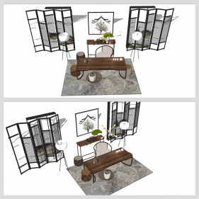 매력적인 찻실 인테리어 Sketchup 소스 만들기