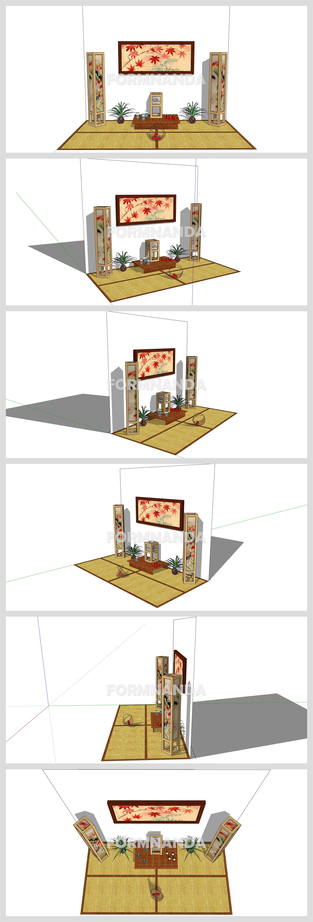 정결한 찻실 꾸미기 Sketchup 샘플 만들기 상세보기