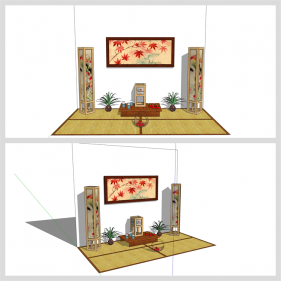 정결한 찻실 꾸미기 Sketchup 샘플 만들기