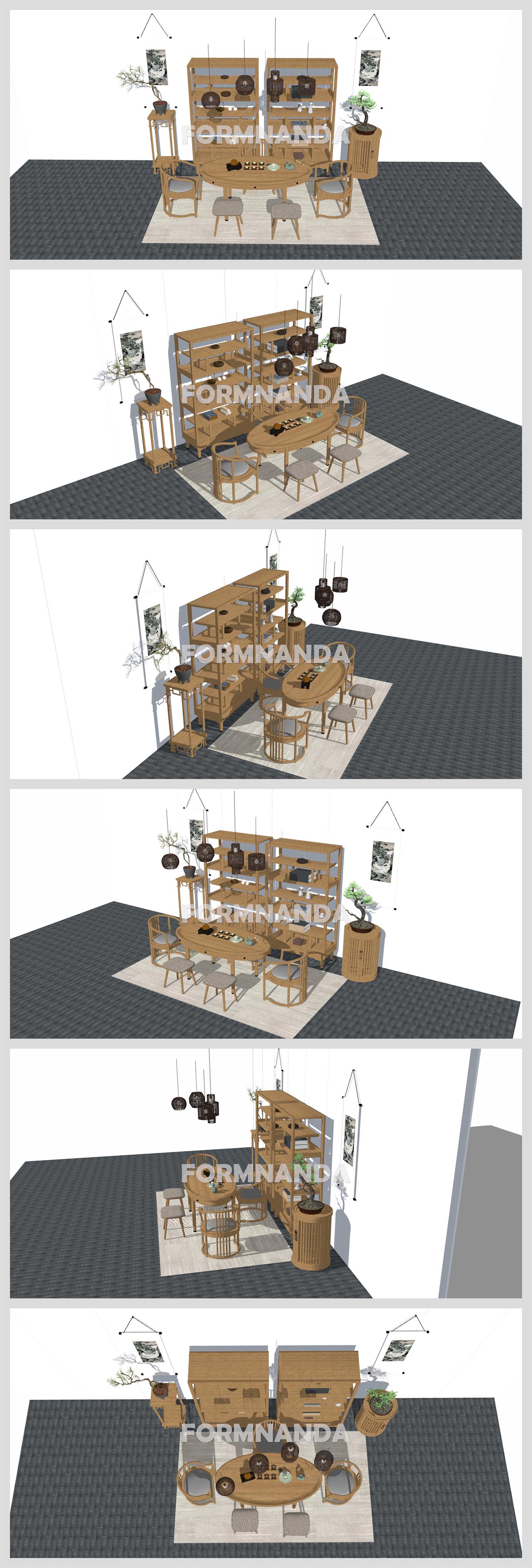 현대적인 다실공간 리모델링 Sketchup 템플릿 만들기 상세보기