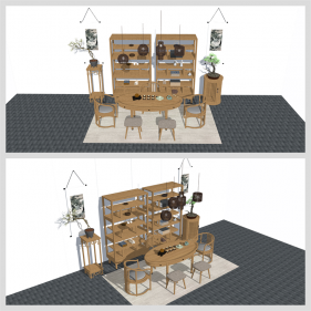 현대적인 다실공간 리모델링 Sketchup 템플릿 만들기