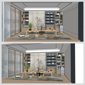 멋진 찻실 디자인 Sketchup 모델 디자인